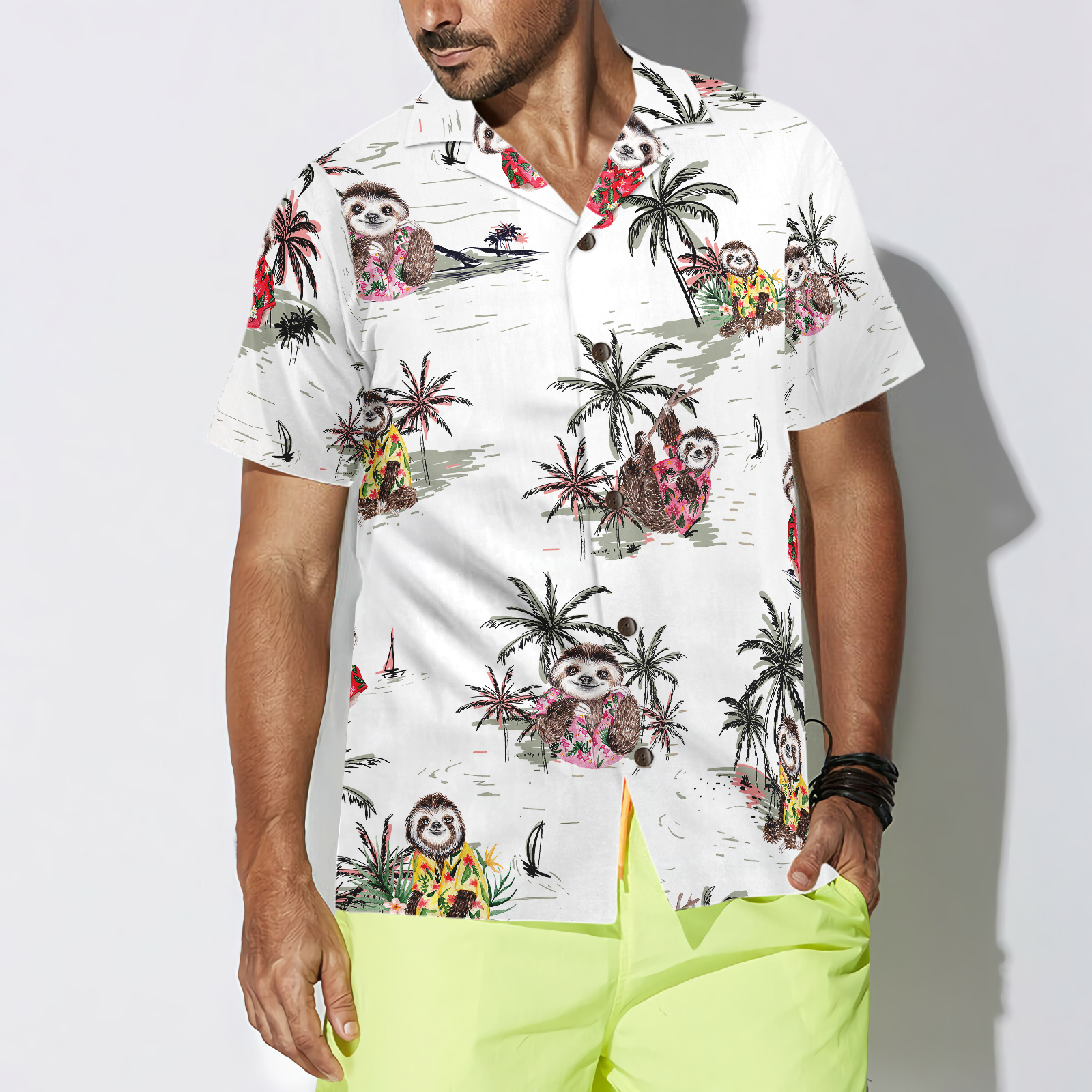 Tropical Sloth Shirt For Men Hawaiian Shirt