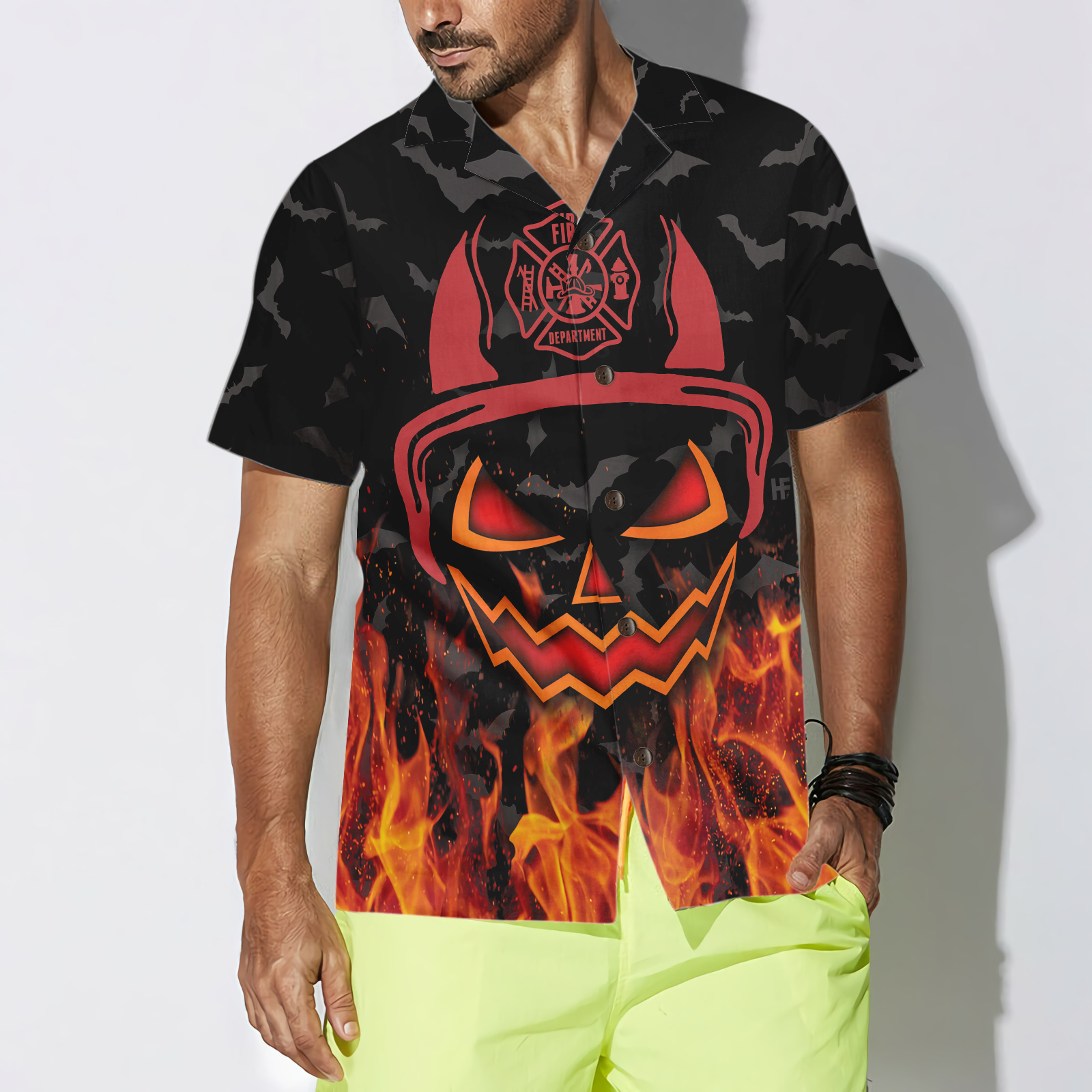 Halloween Firefighter Shirt Hawaiian Shirt