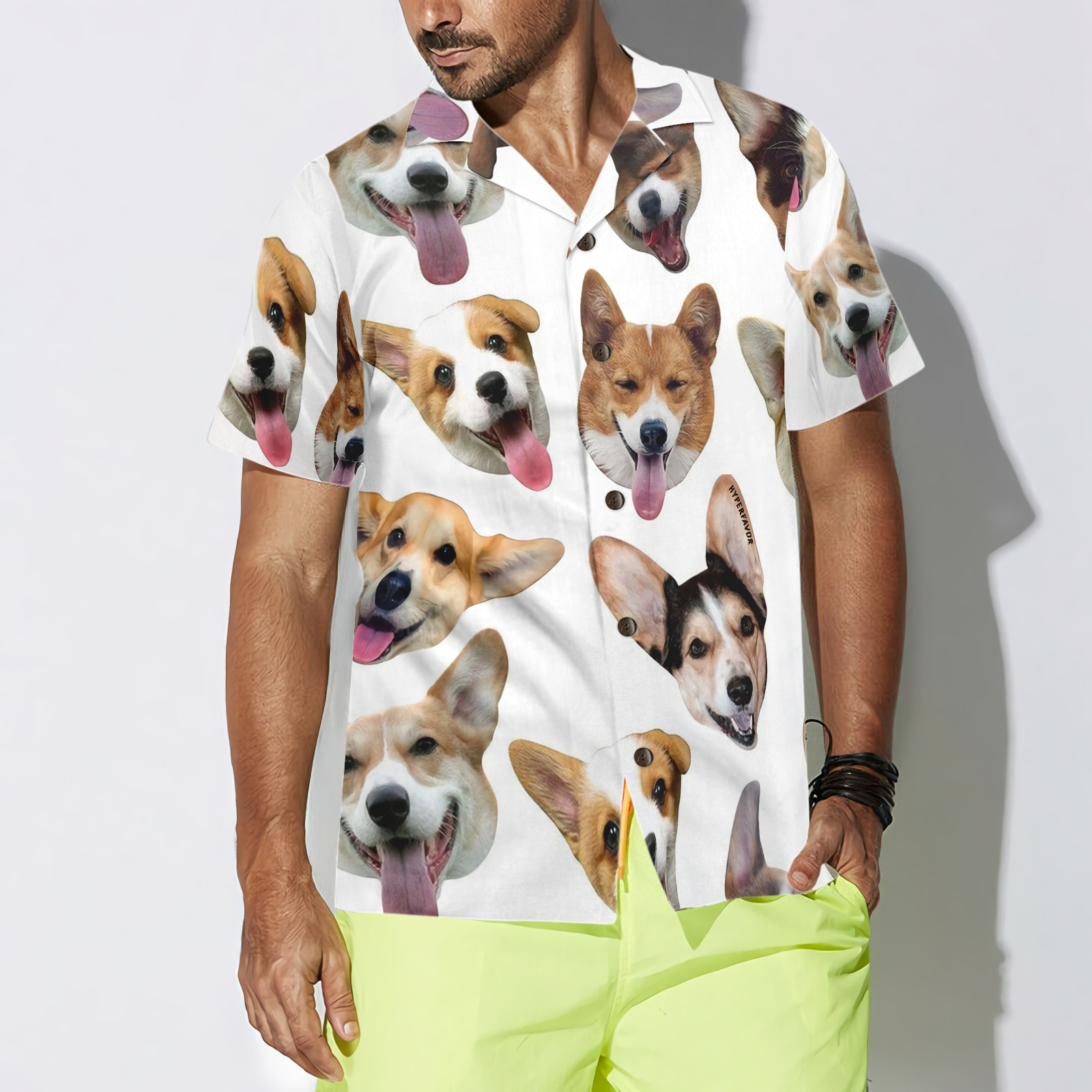 Cute Corgis' Smiling Faces Corgi Hawaiian Shirt, Best Dog Shirt For Men And Women