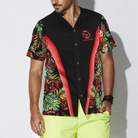 Firefighter Tropical Custom Hawaiian Shirt, Personalized Floral And Leaves Fire Dept Logo Firefighter Hawaiian Shirt