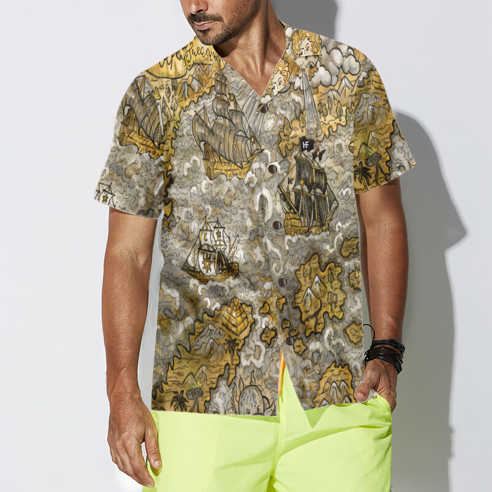Fantasy Islands Treasure Map Hawaiian Shirt