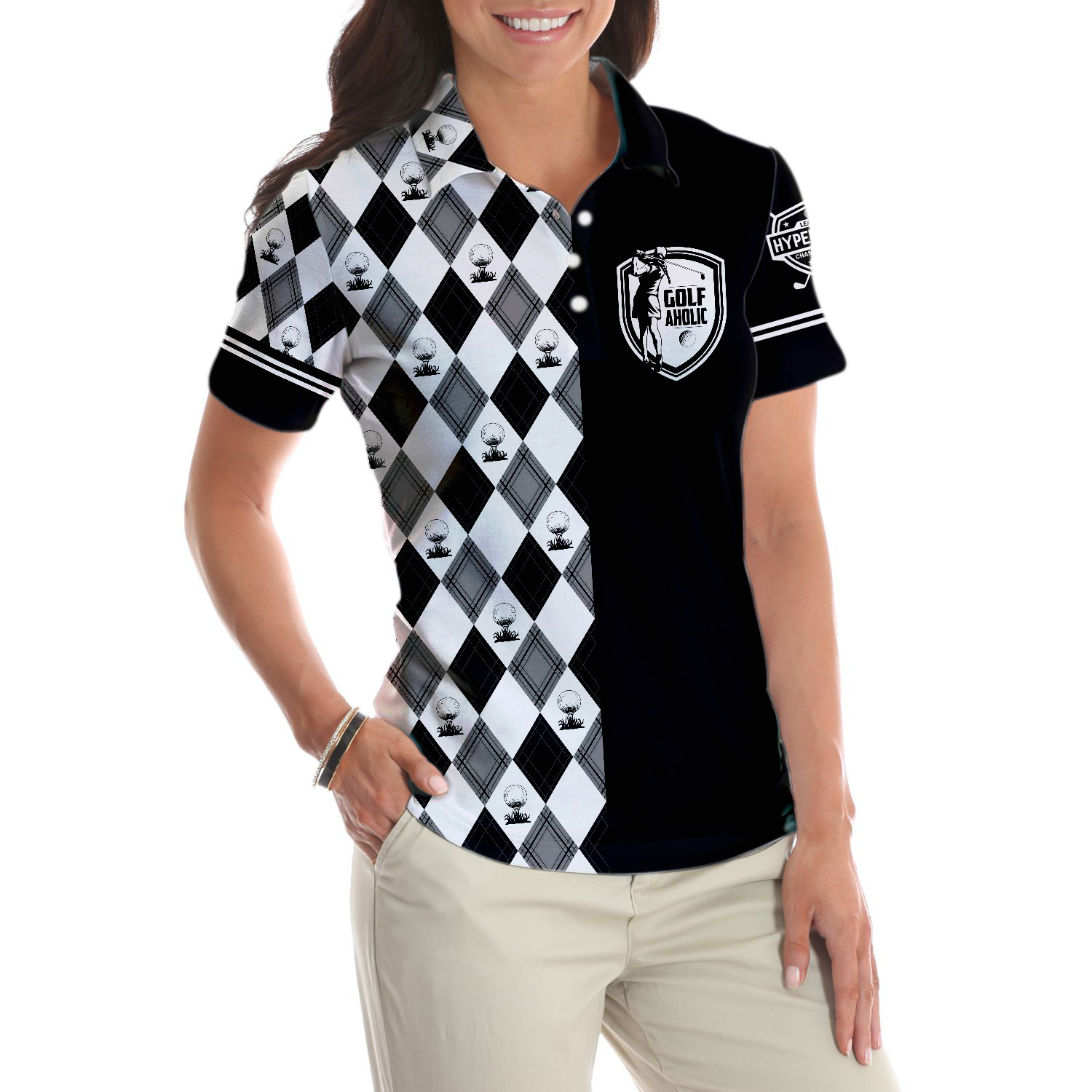 Golfaholic Short Sleeve Women Polo Shirt