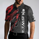 Coolest Skull Bowling With Camouflage Pattern Bowling Polo Shirt, Camo Bowling Shirt For Men