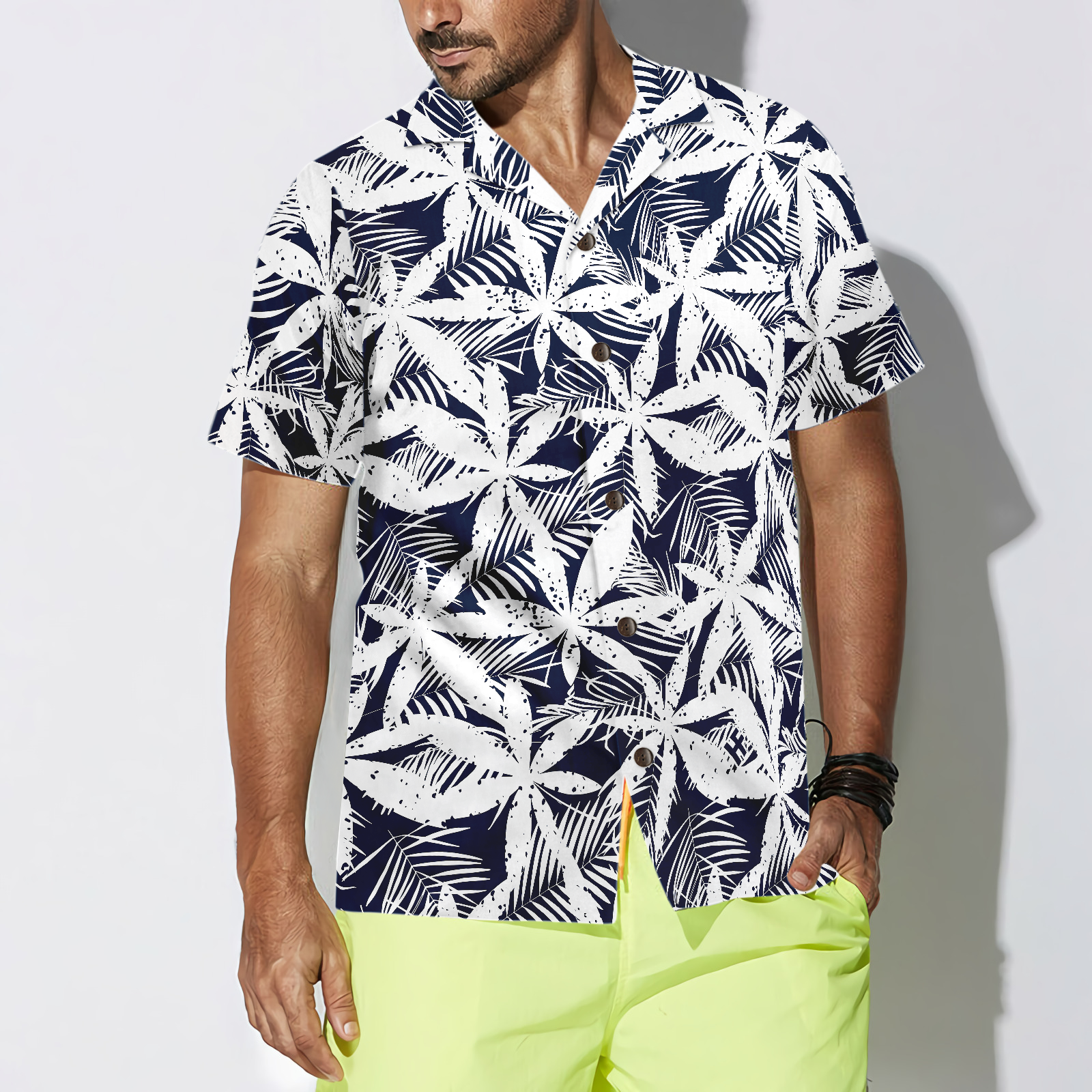 Tropical Palm Tree Cannabis Marijuana Hawaiian Shirt