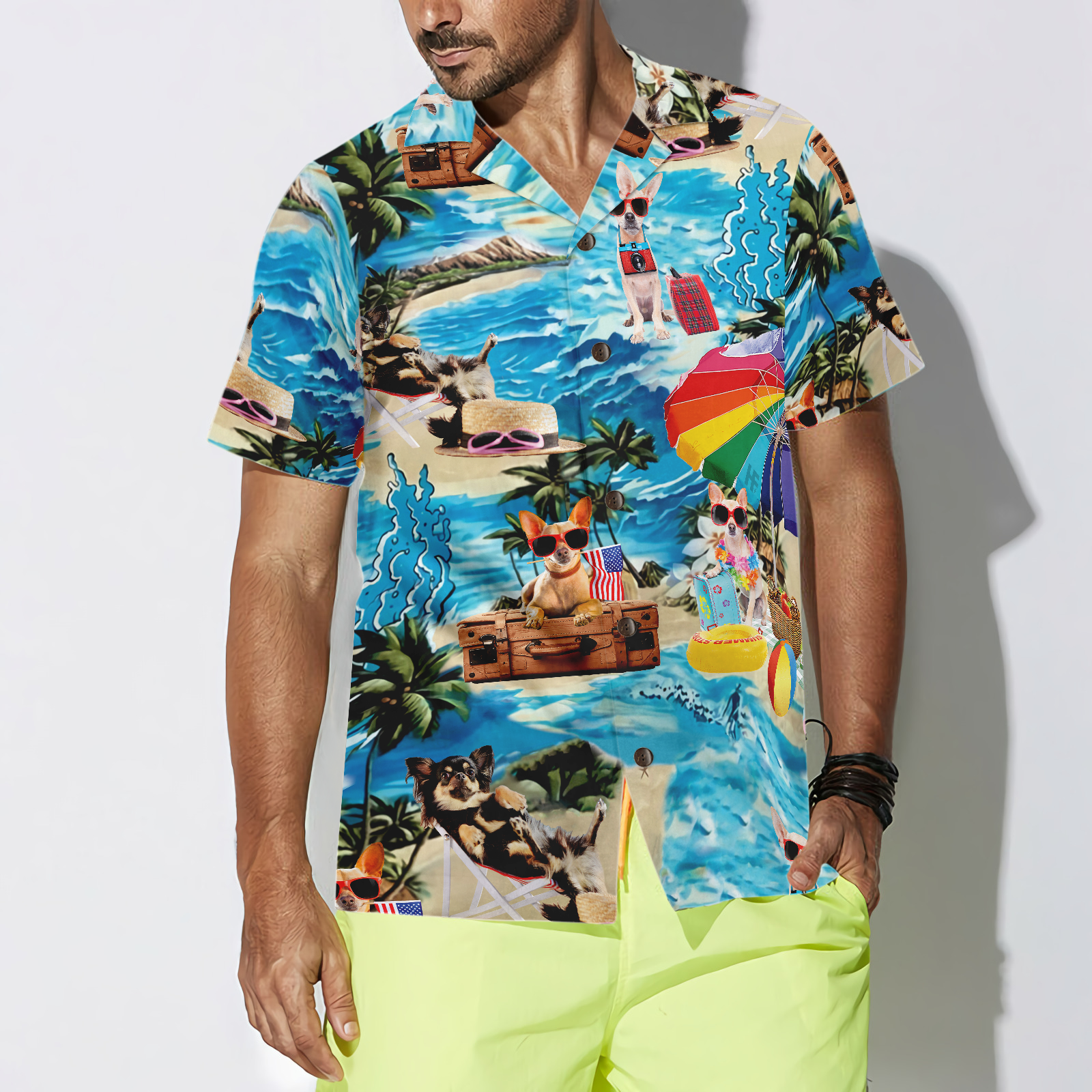 Funny Chihuahua Beach Shirt Hawaiian Shirt