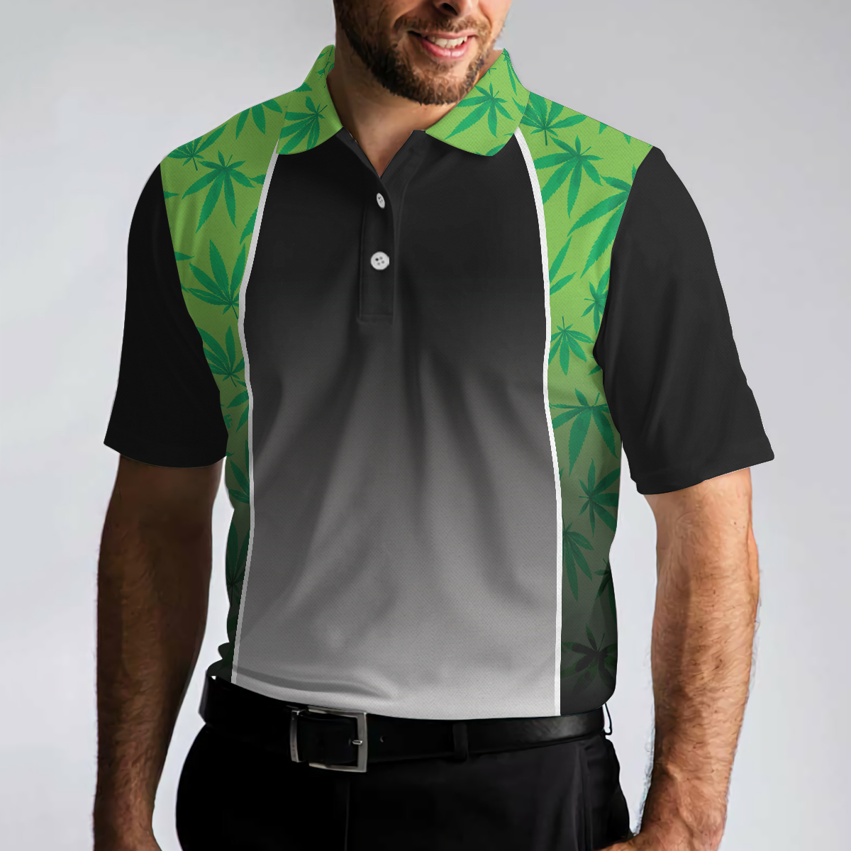 High Maintenance Weed Polo Shirt, Green Weed Polo Shirt For Men, Black Tie Dye Weed Pattern Shirt Design