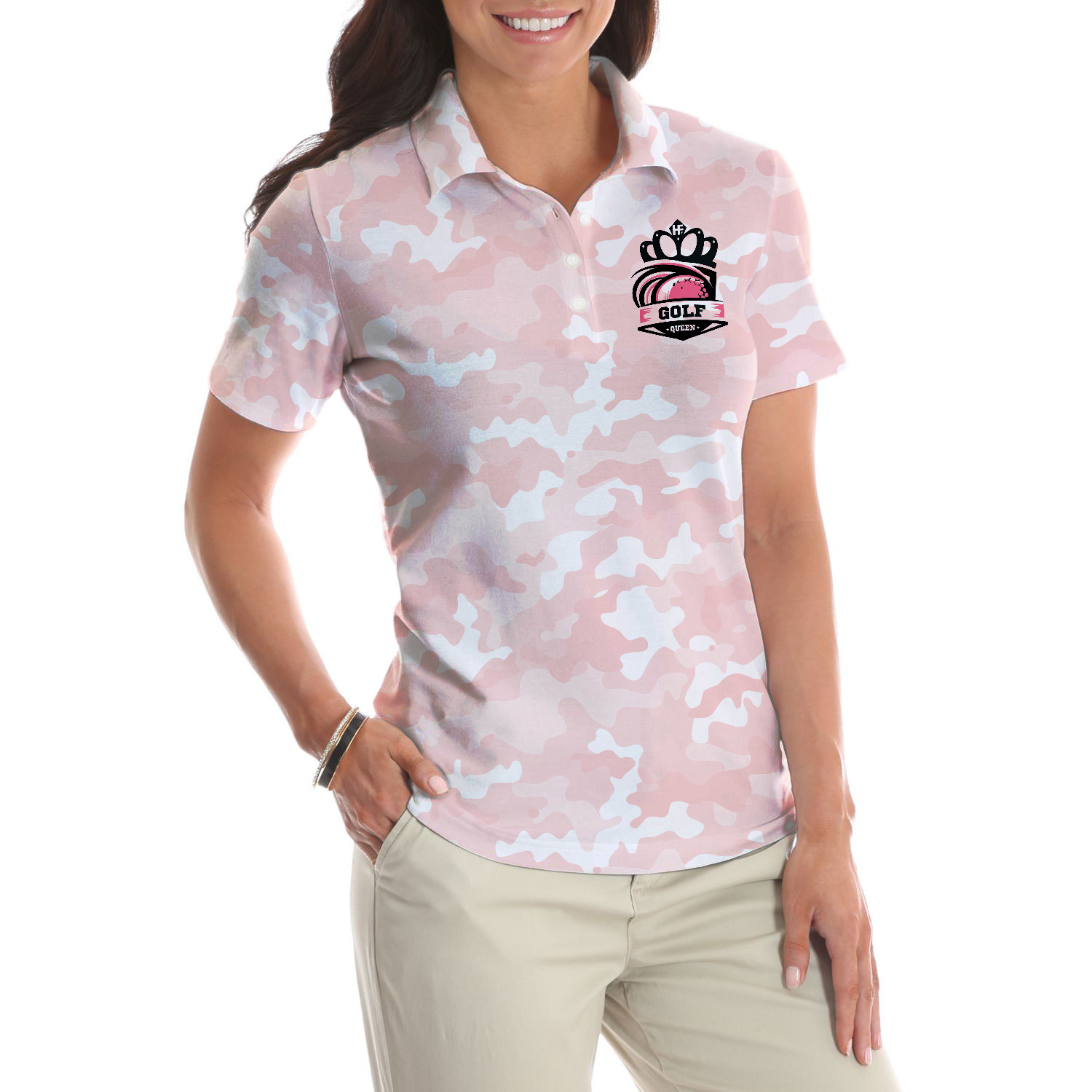 Stop Leering At My Putt Short Sleeve Women Polo Shirt