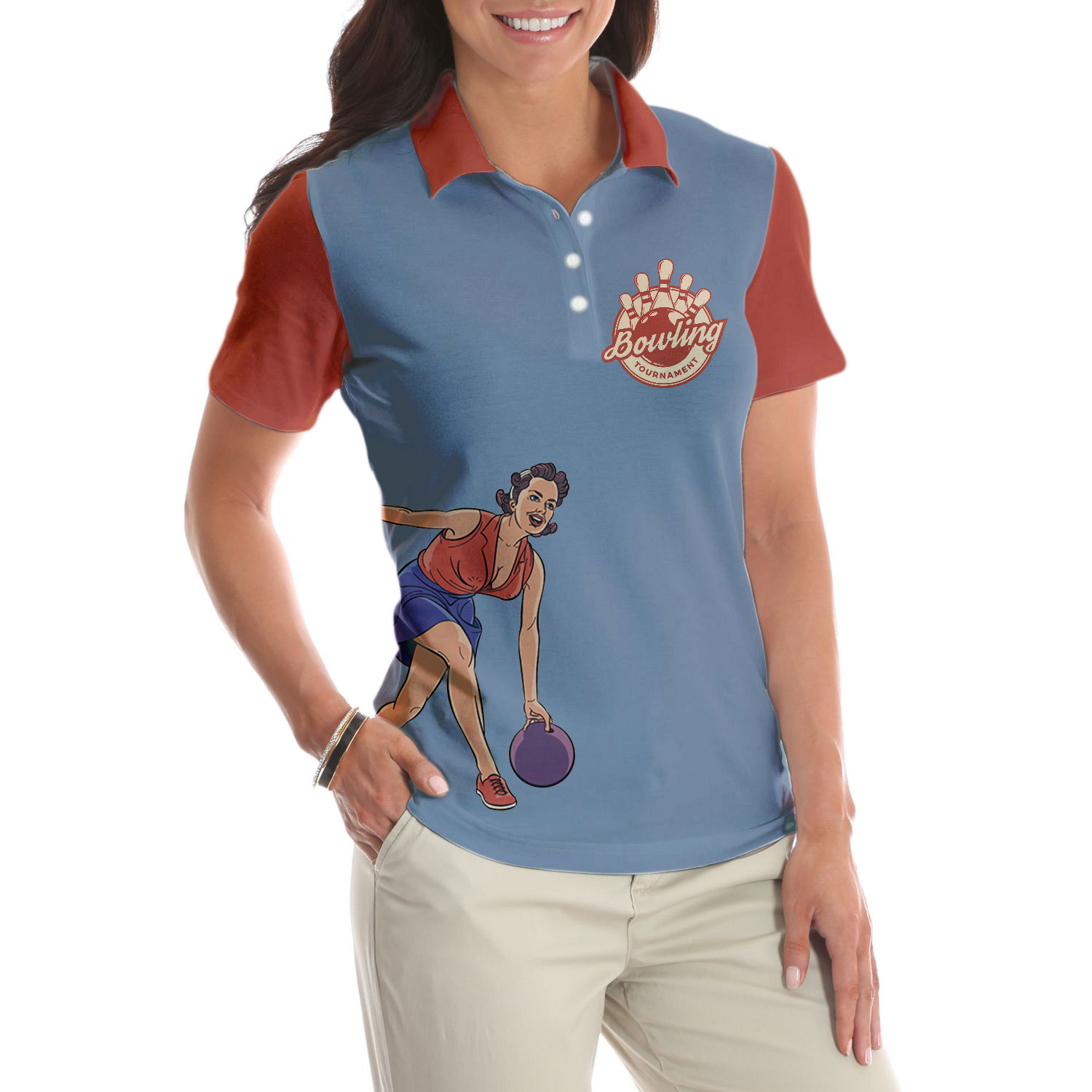 Grab Your Balls We Are Going Bowling Short Sleeve Women Polo Shirt, Funny Bowling Shirt For Women, Ladies Bowling Gift