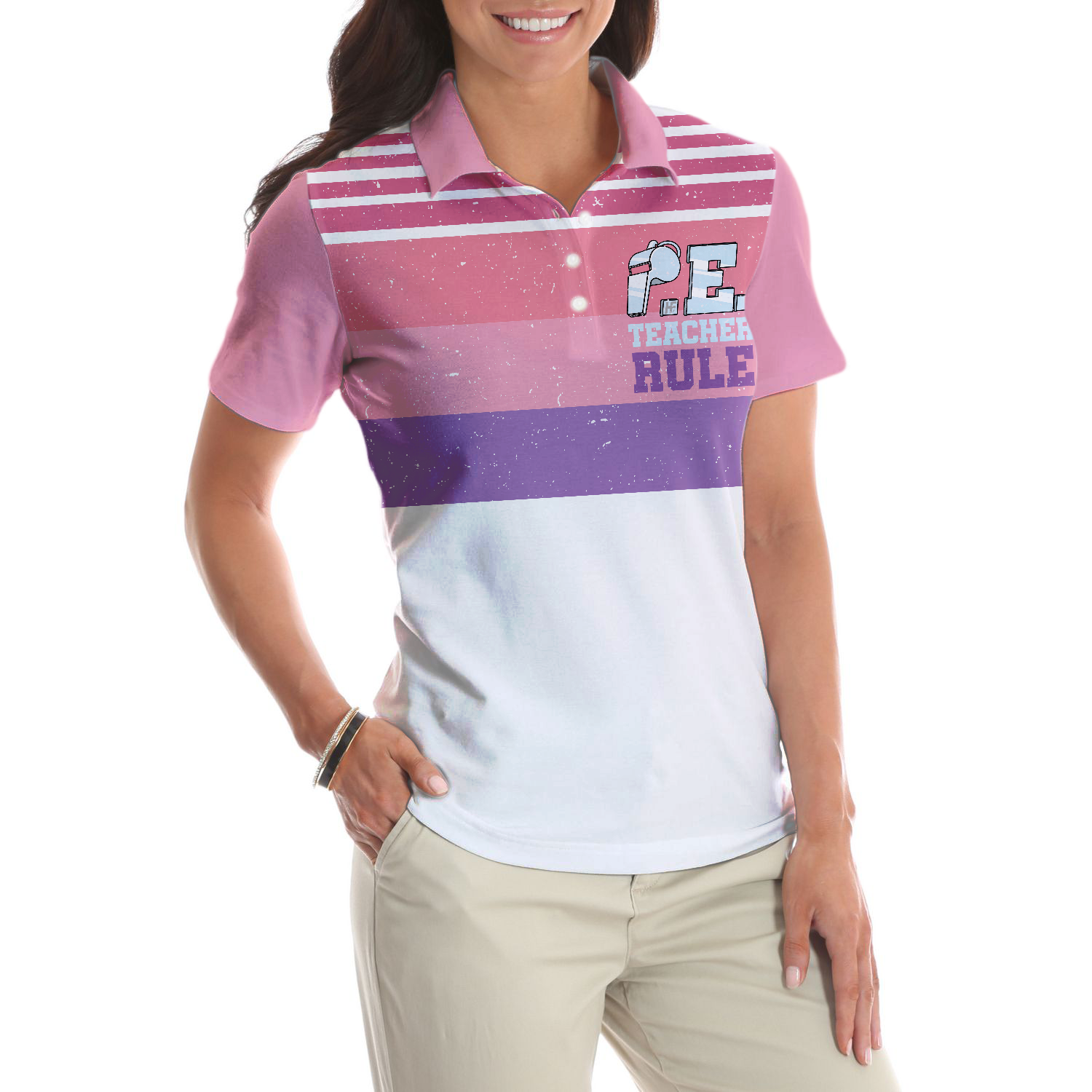 Physical Education Teacher Short Sleeve Women Polo Shirt, Physical Education Teacher Appreciation Gift