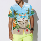 Corgi Wears Sunglasses Hawaiian Shirt