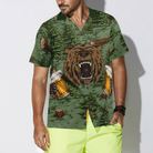 Camping Angry Bear Drink Beer Hawaiian Shirt