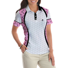 Swing Swear And Repeat Golf Girl Life Golf Short Sleeve Women Polo Shirt, Argyle Pattern Golf Shirt For Ladies