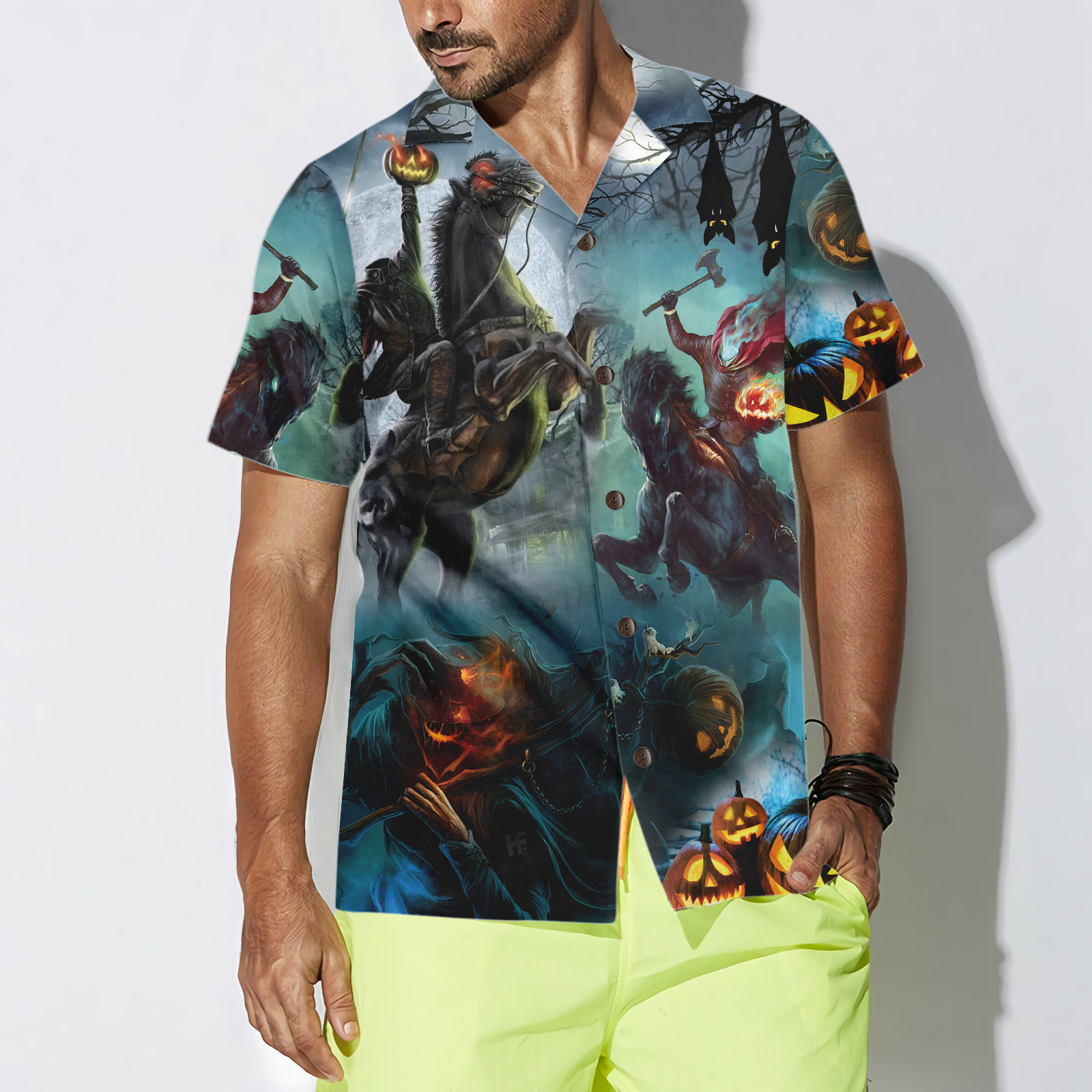 Headless Horseman Halloween Shirt For Men Hawaiian Shirt