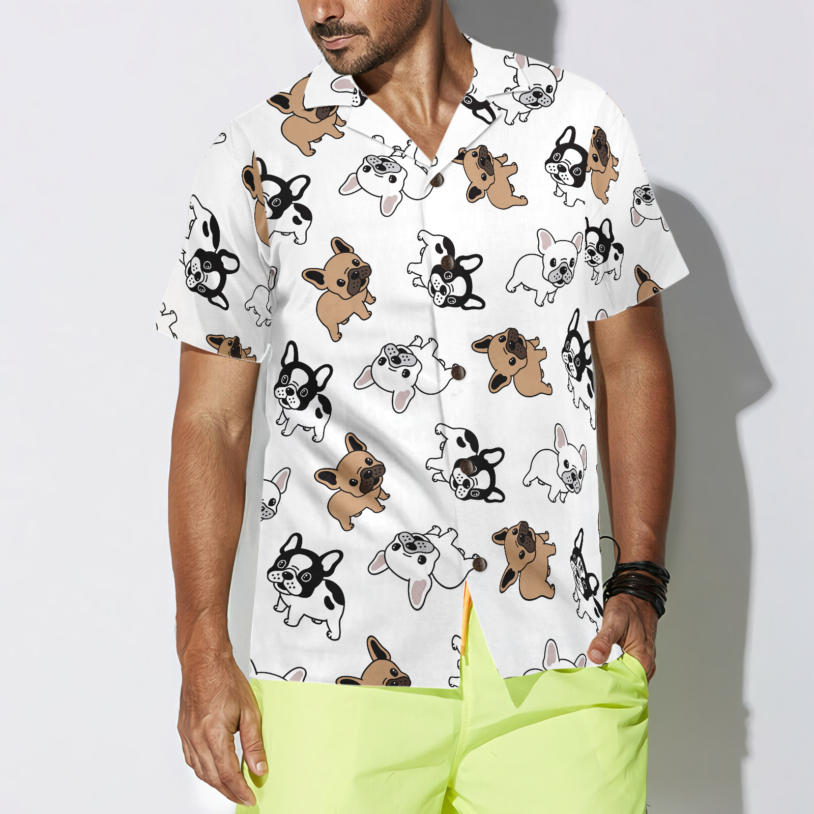 French Bulldog Pattern Hawaiian Shirt