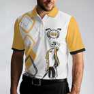 Just Another Beer Drinker With A Golfing Problem Polo Shirt, White And Yellow Argyle Pattern Golf Shirt