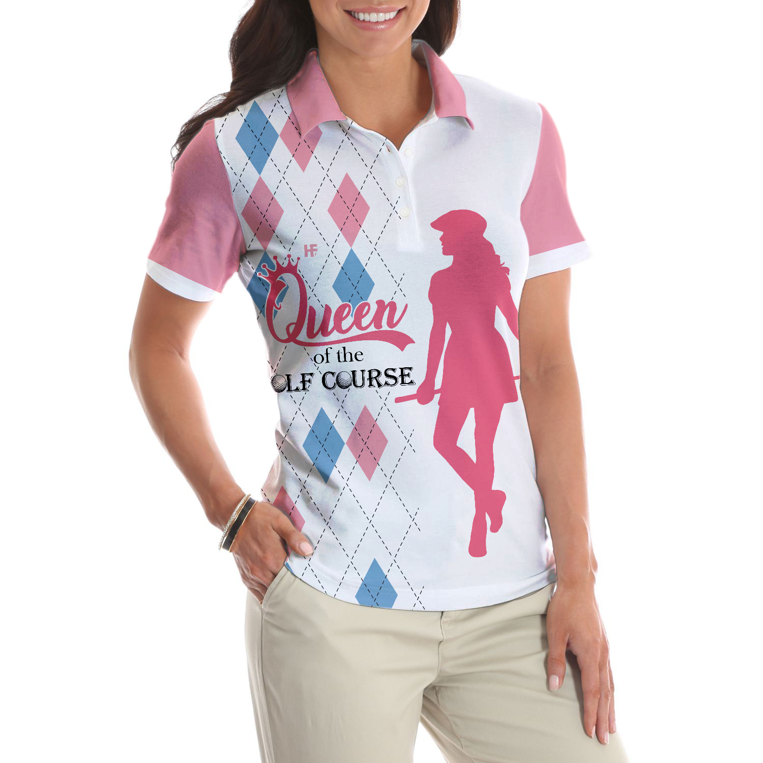 Queen Of The Golf Course Short Sleeve Women Polo Shirt