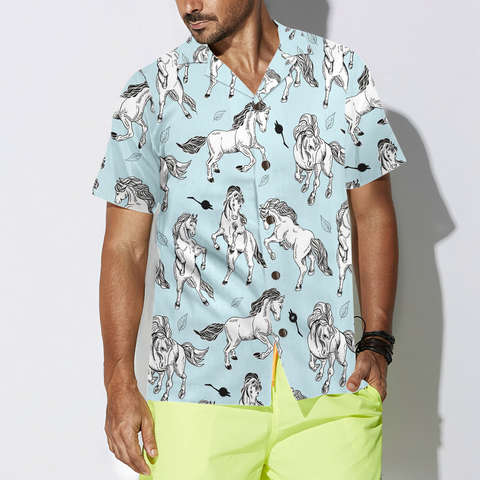 Horse Seamless Pattern Shirt For Men Hawaiian Shirt