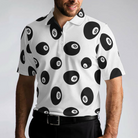 Billiards Pool Snooker 8 Balls Pattern Polo Shirt, Ball Pattern Billiards Polo Shirt For Men, Billiards Gift Idea