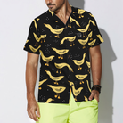 Ducks In Darkness Hawaiian Shirt For Men, Black And Yellow Banana Duck Pattern Hawaiian Shirt