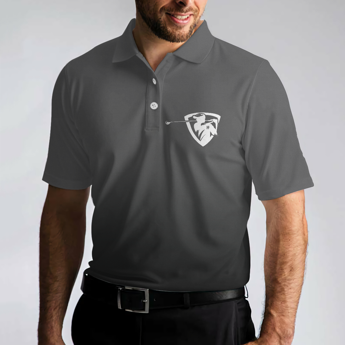 Golf Black Pimps Polo Shirt For Men, Funny White Men Golfing Polo Shirt