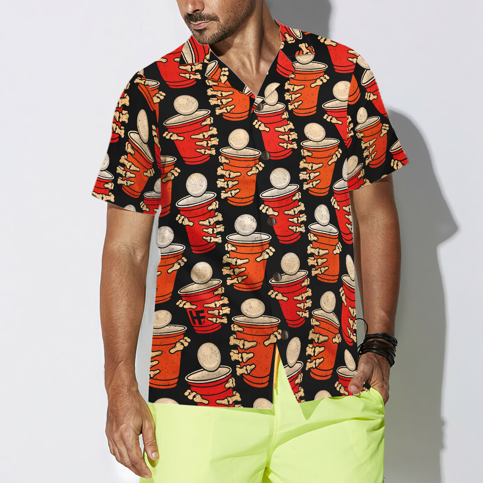 Beer Pong Halloween Party Hawaiian Shirt