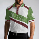 White And Green Men Golfer Golf Polo Shirt, Unique Golf Shirt For Men, Cool Gift For Golfers