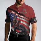 Lest We Forget With USA Flag Polo Shirt, American Flag Polo Shirt For Men, Gift Idea For Veterans