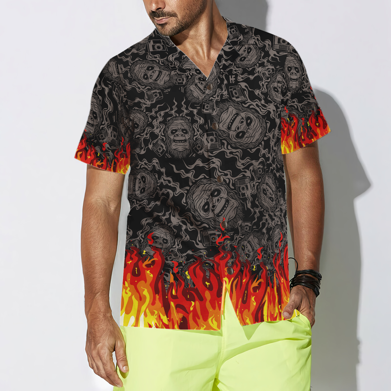 I Like Bigfoot & Motorcycle & Maybe 3 People Hawaiian Shirt