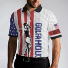 Your Hole Is My Goal Golfaholic American Flag Polo Shirt, Patriotic Golf Shirt For Men