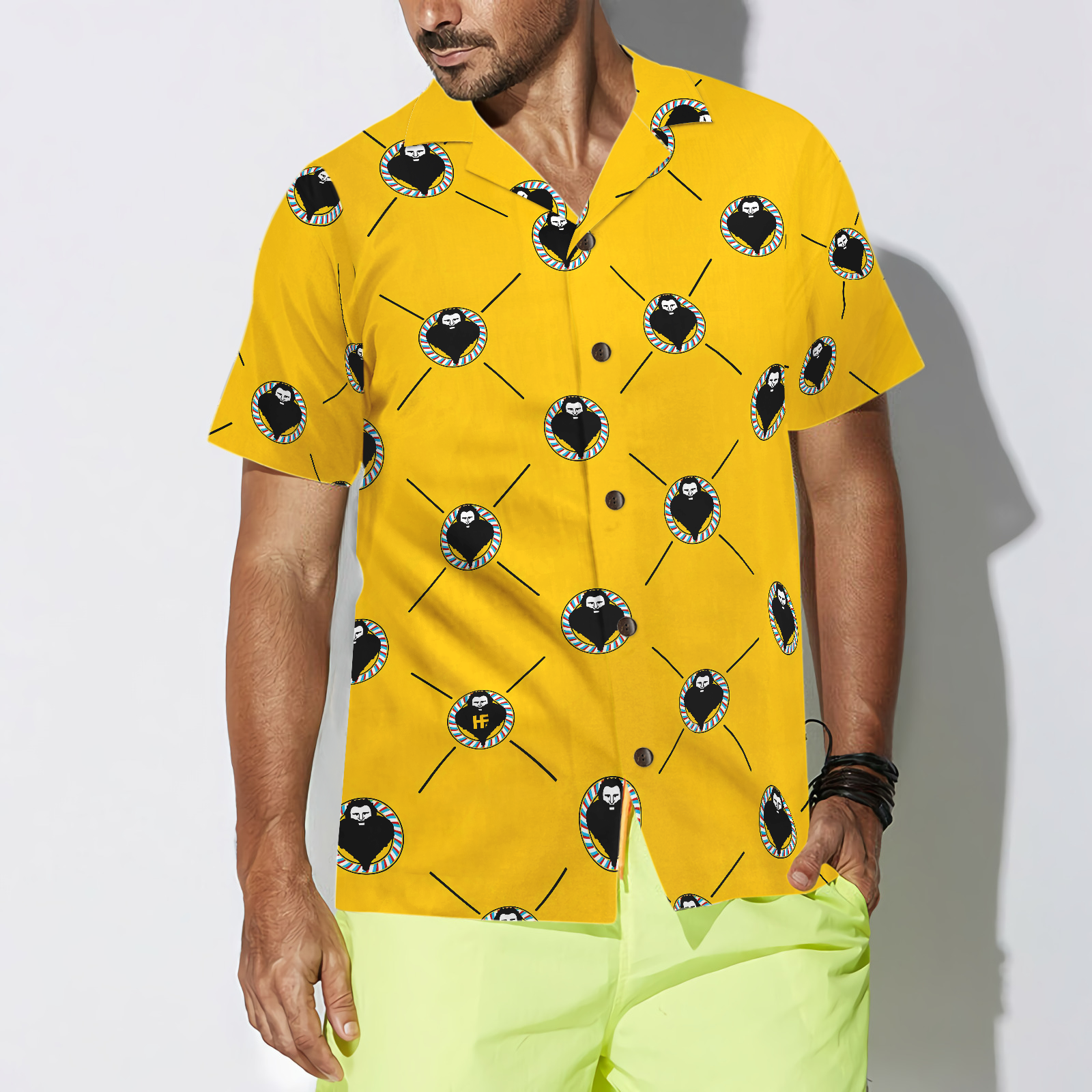 Heart Shaped Beard Barber Shirt For Men Hawaiian Shirt