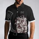 I'm Not Angry This Is Just My Viking Face Polo Shirt, Cool Black Viking Shirt For Men