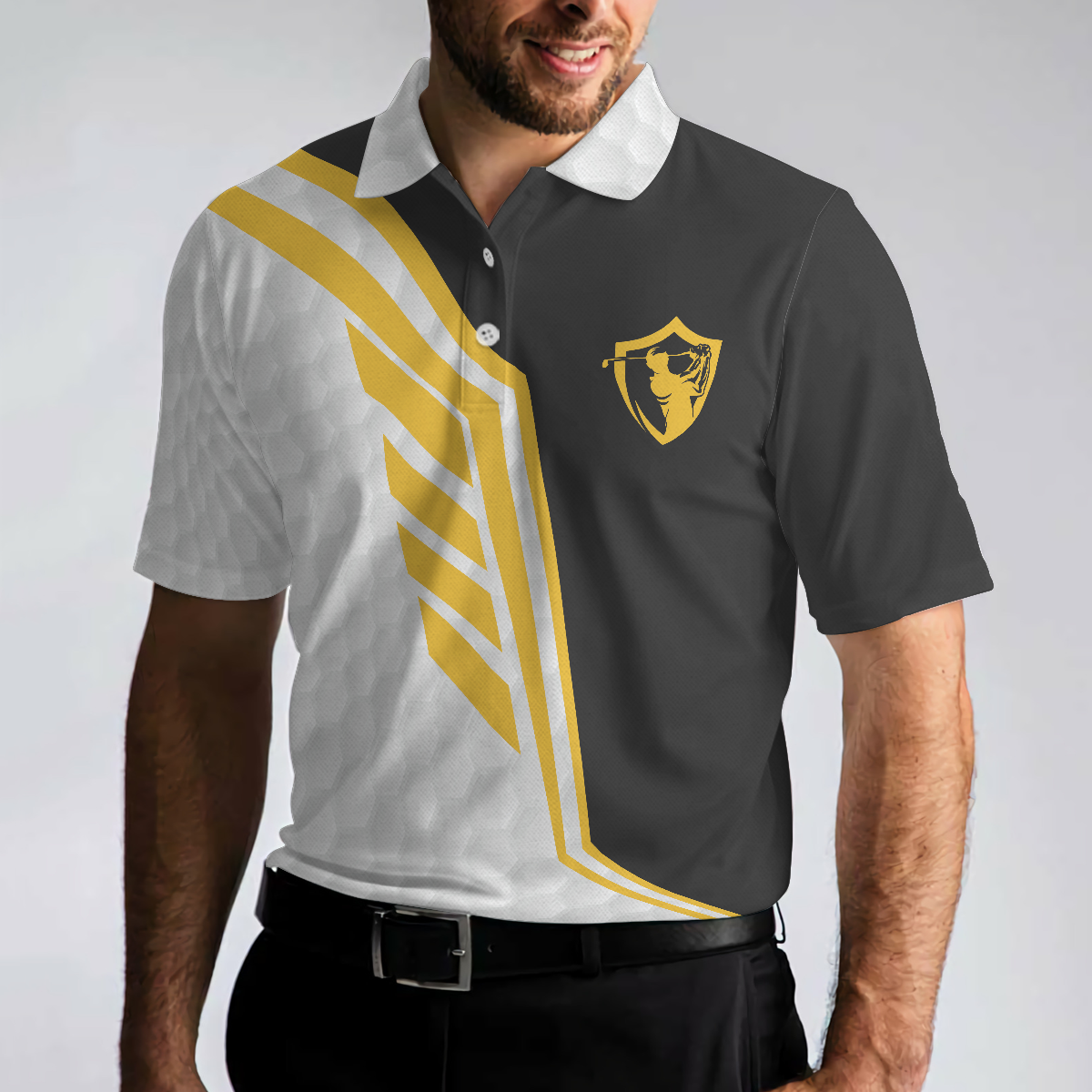 I Ain't Perfect But I Can Still Play Golf Polo Shirt, Black And White Golfing Shirt For Men, Golf Gift