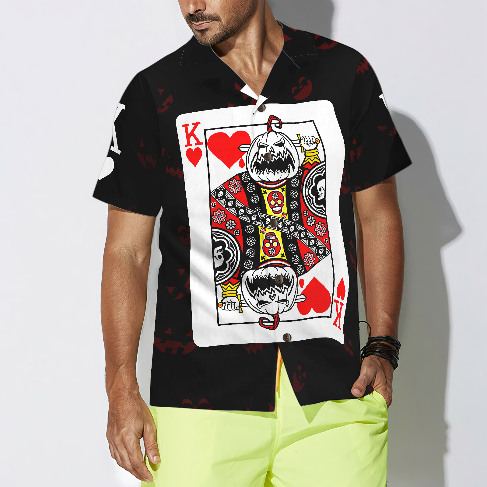 Halloween Pumpkin King Card Hawaiian Shirt