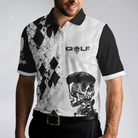 Skull Golf Reaper Polo Shirt, Black And White Argyle Pattern Polo Shirt, Best Golf Shirt For Men