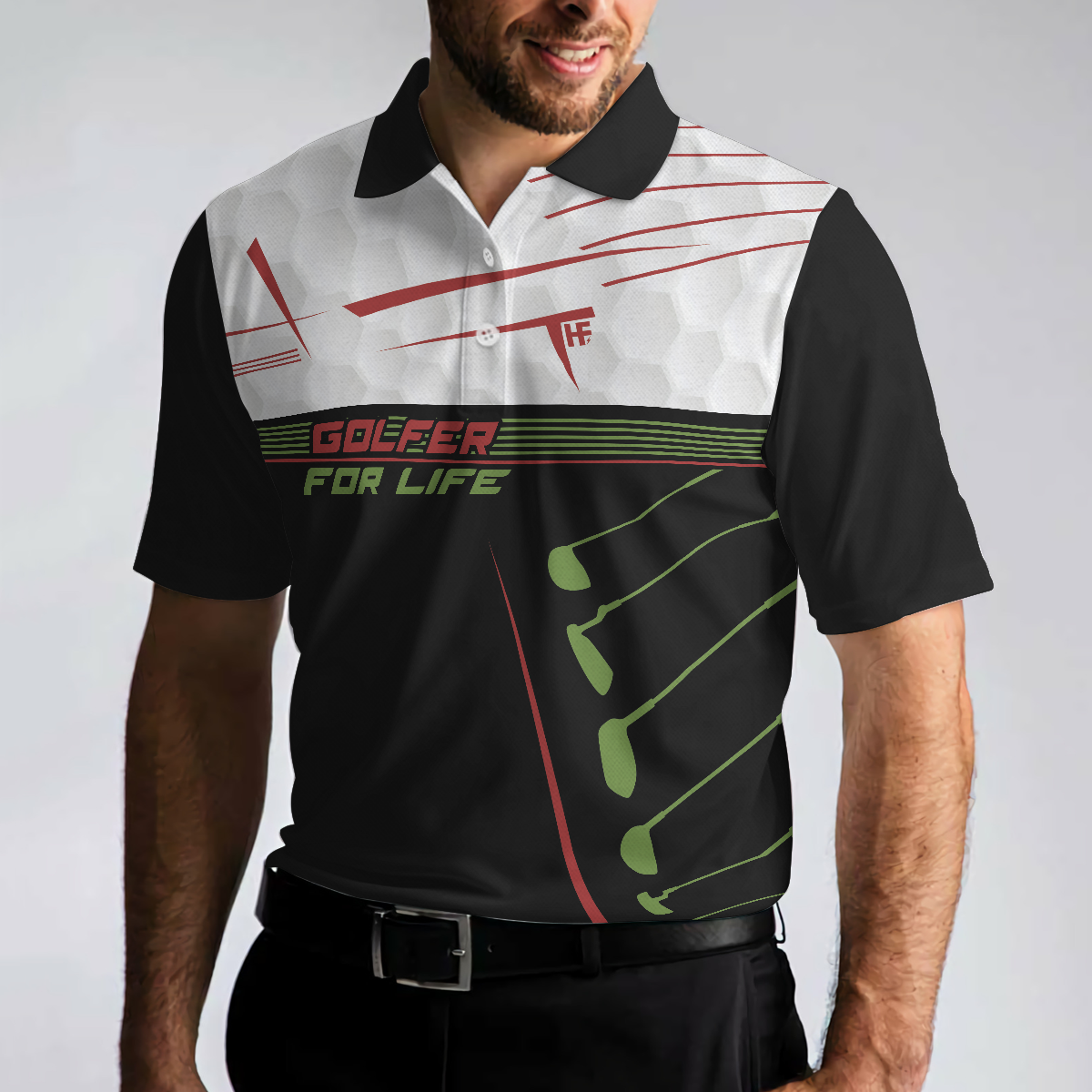 Golfer For Life Sporty And Elegant Design Golf Polo Shirt, Active Golf Shirt Design For Men, Best Golf Gift Idea