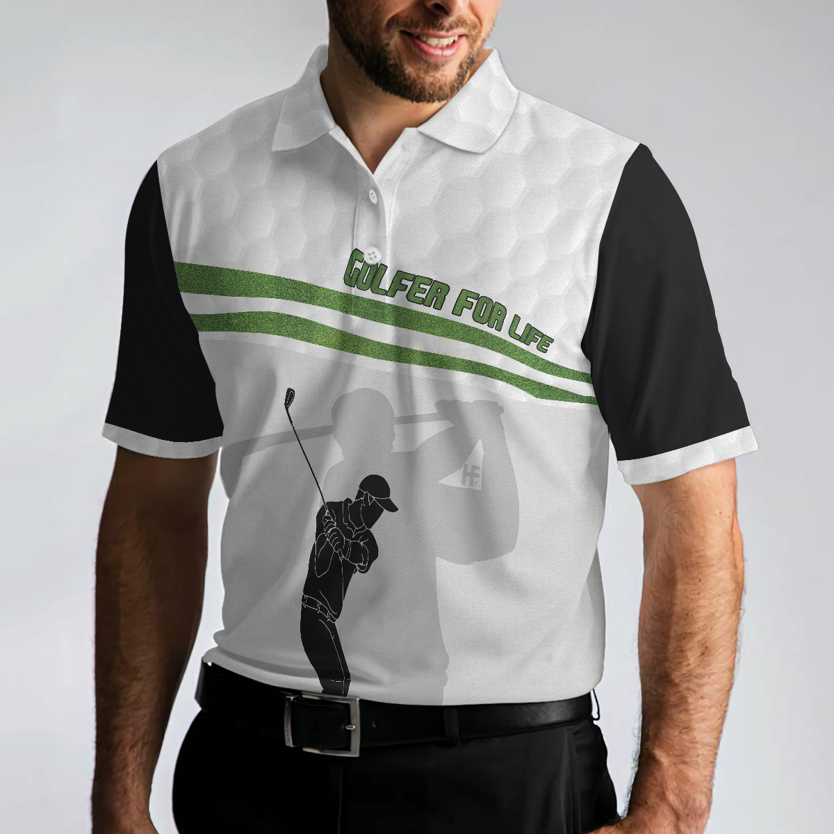 Golfer For Life Golf Polo Shirt, Golf Swing Shirt For Male Golfers, Best Golf Shirt For Hot Weather