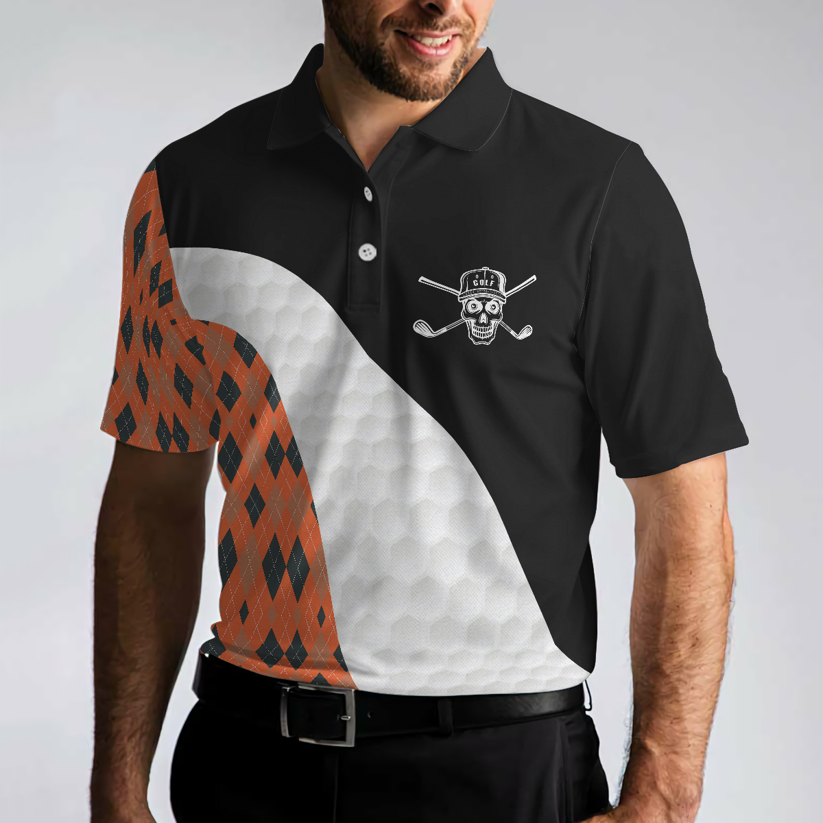 Golfing Without Bourbon Is Just Walking On The Grass Polo Shirt, Colorful Argyle Pattern Golf Shirt, Funny Golf Shirt