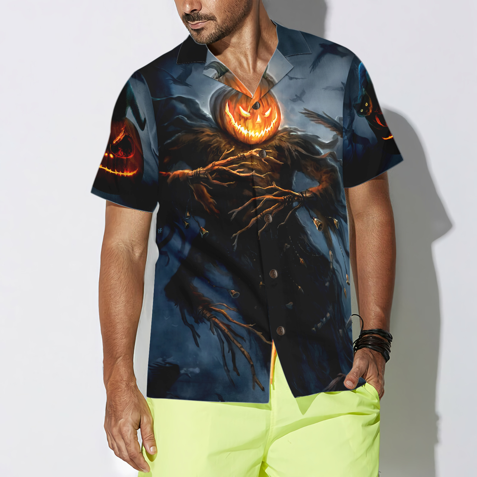 Pumpkin Cat Monster Halloween Hawaiian Shirt, Halloween Shirt For Men And Women