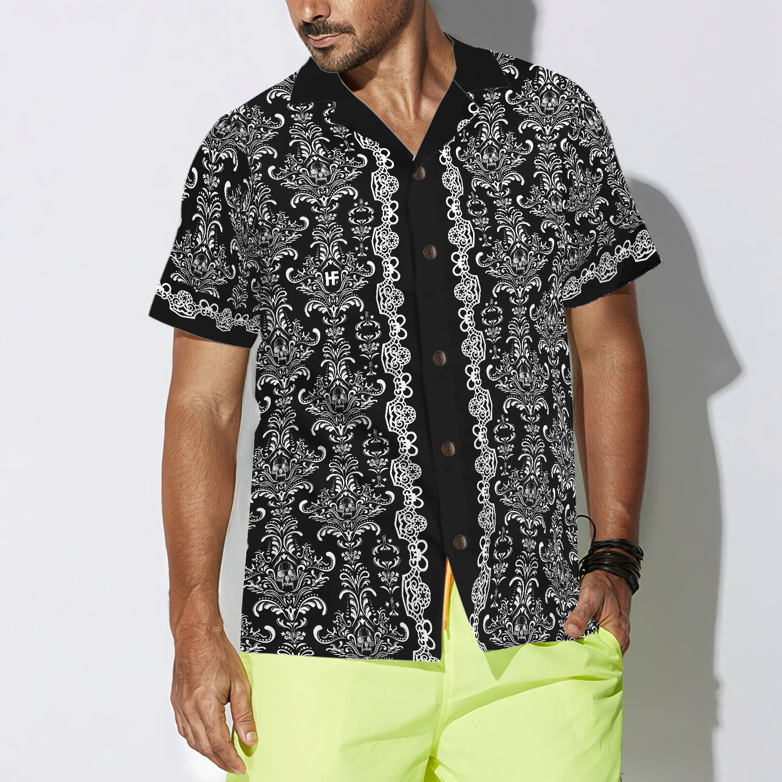 Colorful Monkey With Gothic Pattern Shirt For Men Hawaiian Shirt