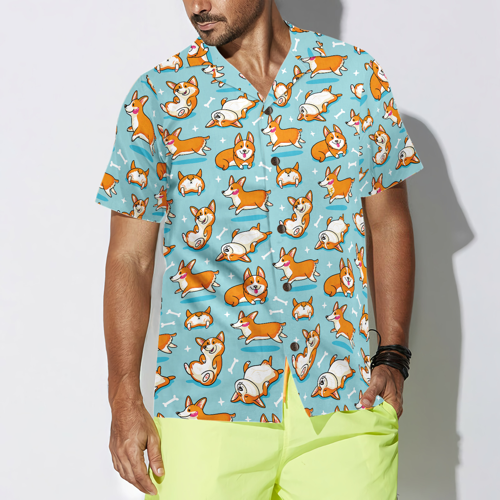 Corgis Life Shirt For Men Hawaiian Shirt