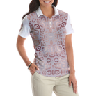 Rose Gold Leopard Print Short Sleeve Women Polo Shirt