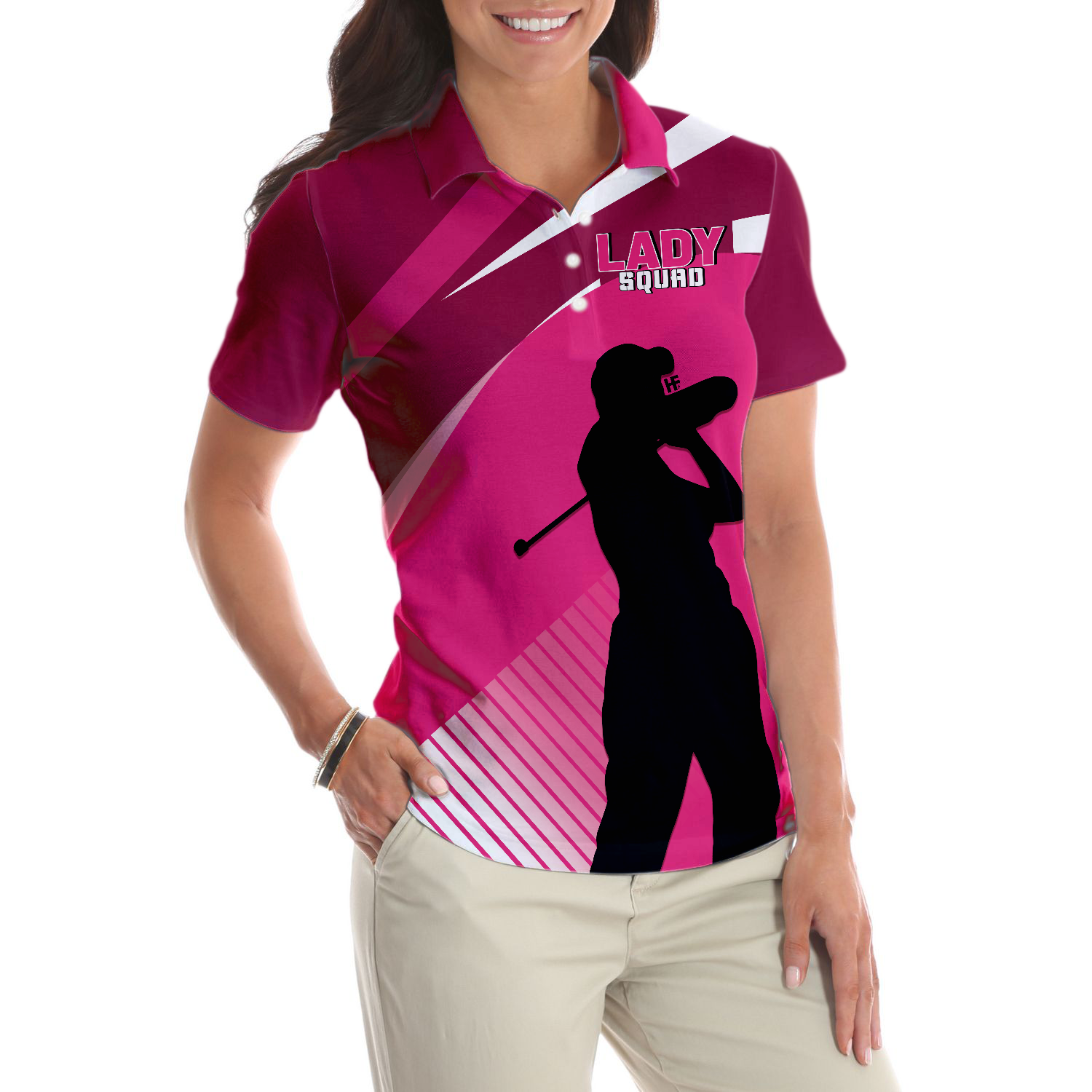 This Girl Can Golf Girl V2 Short Sleeve Women Polo Shirt, Pink Golf Shirt For Ladies, Cool Female Golf Gift