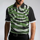 Unique Golfer Design With Ripped Texture Golf Polo Shirt, Basic Spiral Pattern Golf Shirt Design