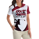 Golf And Wine Kind Of Girl Golf Short Sleeve Polo Shirt, White And Red Golf Women Polo Shirt, Golf Shirt For Wine Lovers - Hyperfavor
