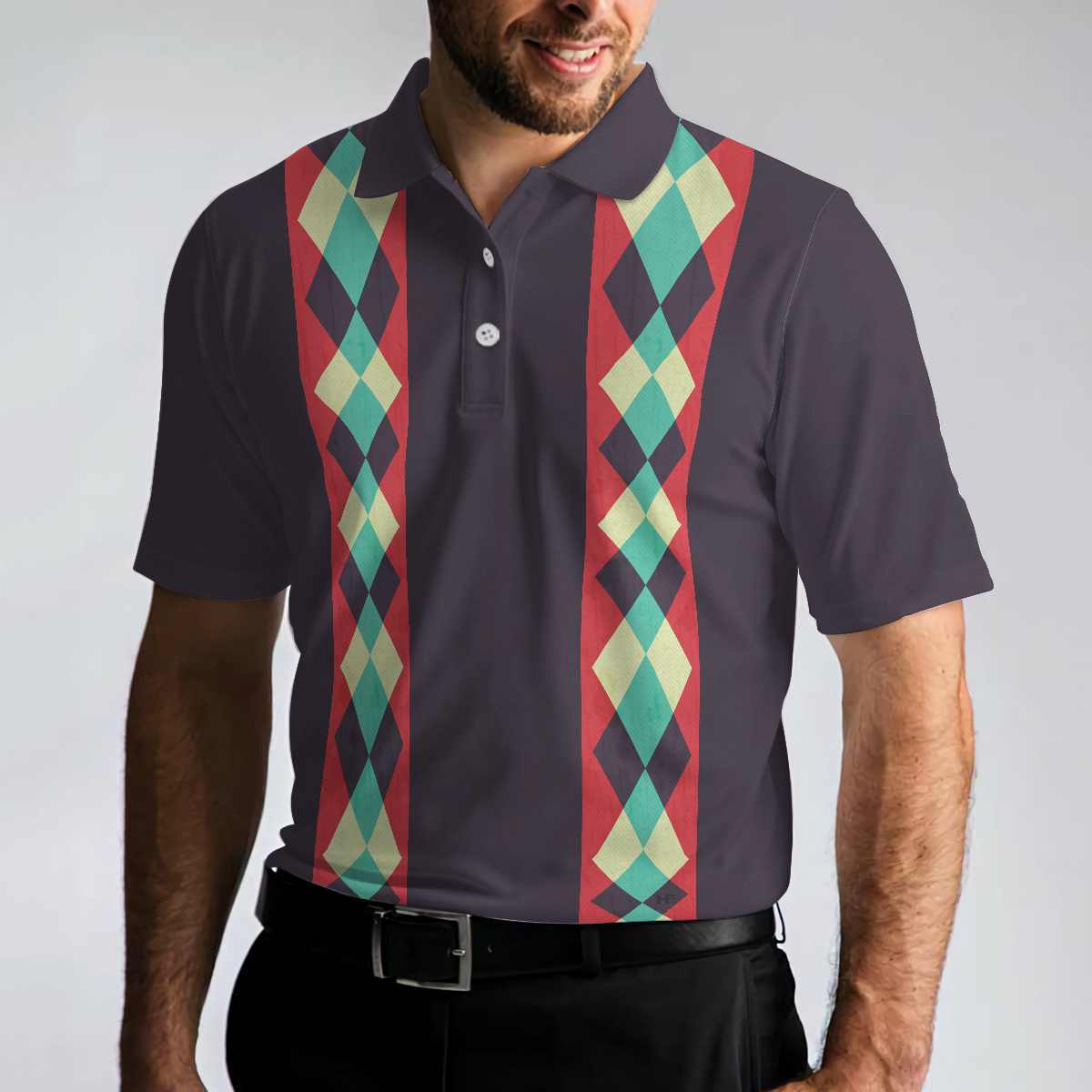 Splits Happen Bowling Polo Shirt, Plaid Pattern Polo Bowling Style Shirt For Male Bowlers, Simple Shirt Design