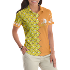 Golf Is Fore Girls Short Sleeve Women Polo Shirt, Yellow Argyle Pattern Golf Polo Shirt, Cool Golf Gift For Women