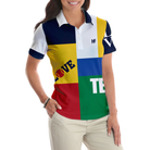 Color-Blocked Tennis Shirt Short Sleeve Women Polo Shirt