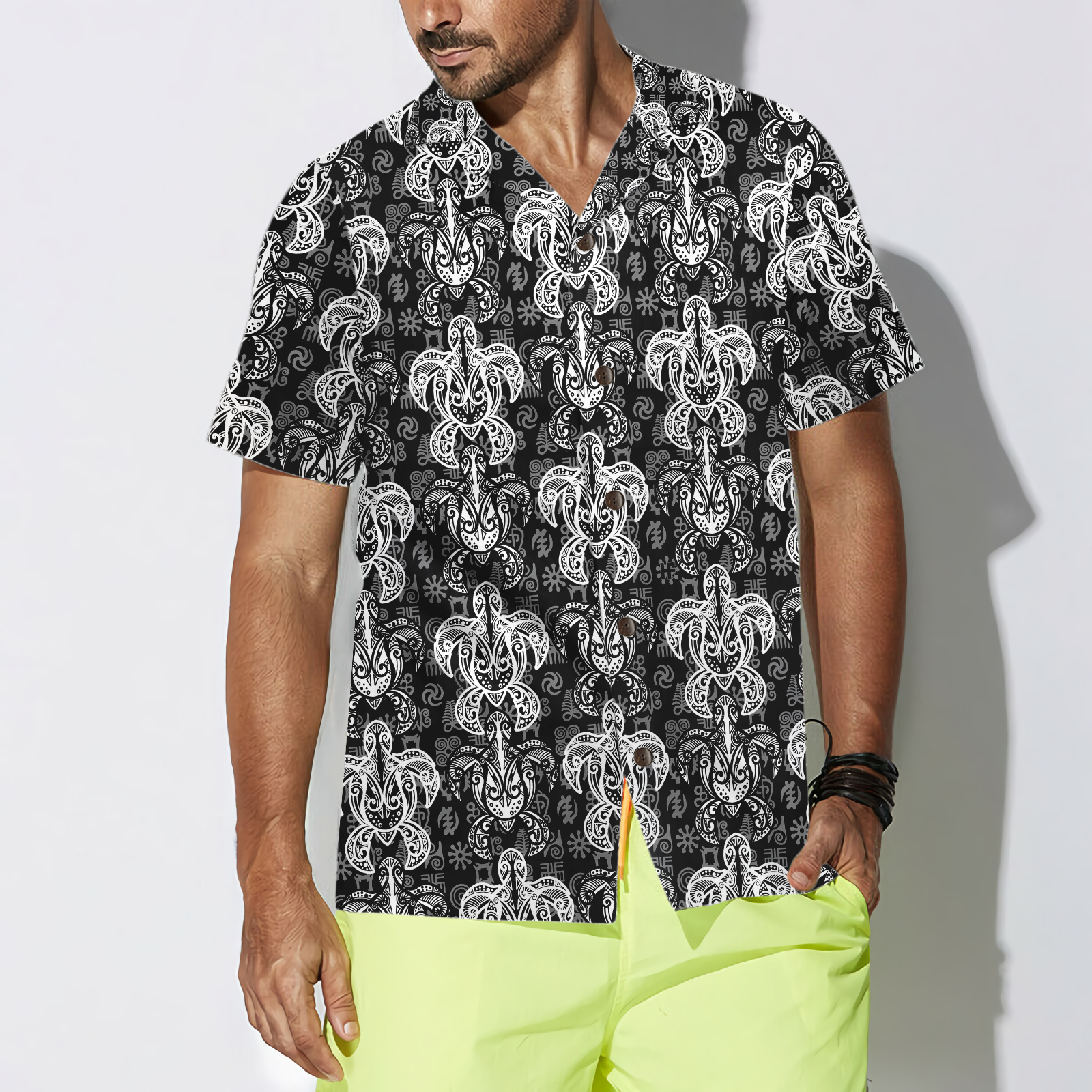 Indigenous Tribal Polynesian Style Sea Turtle Hawaiian Shirt