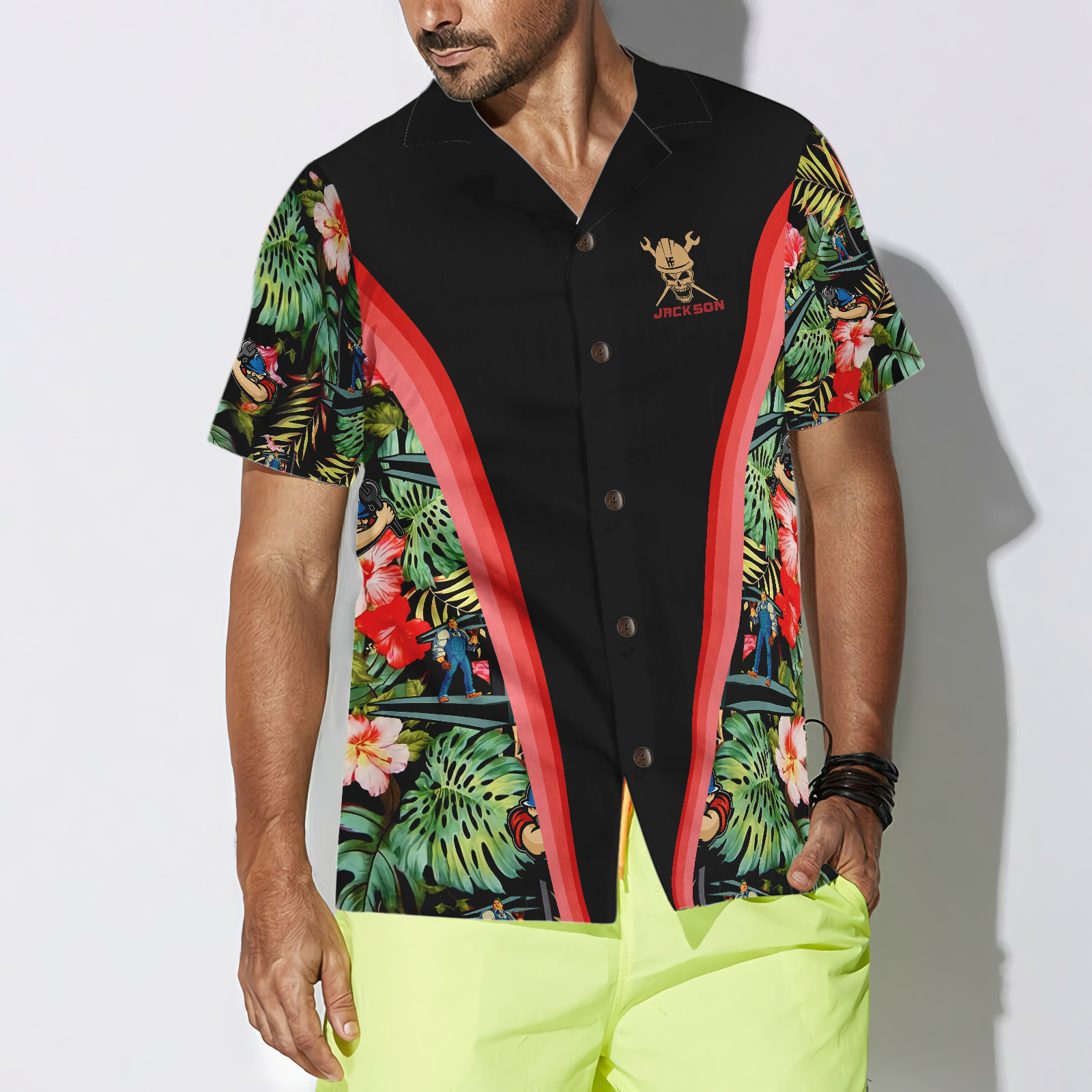 Ironworker Tropical Custom Hawaiian Shirt