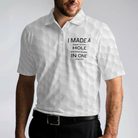 Bear Play Golf And Drink Bourbon White Golf Polo Shirt, Funny Golf Shirt For Men